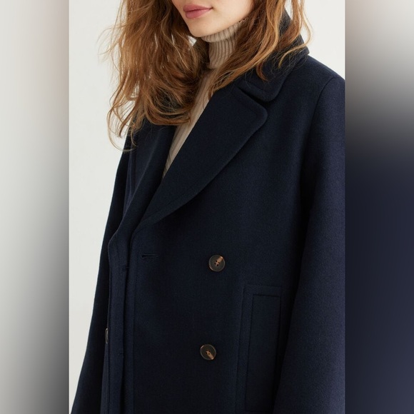NWT DYNAMITE NAVY MIDLENGTH PEACOAT WOMENS MEDIUM - Picture 2 of 8